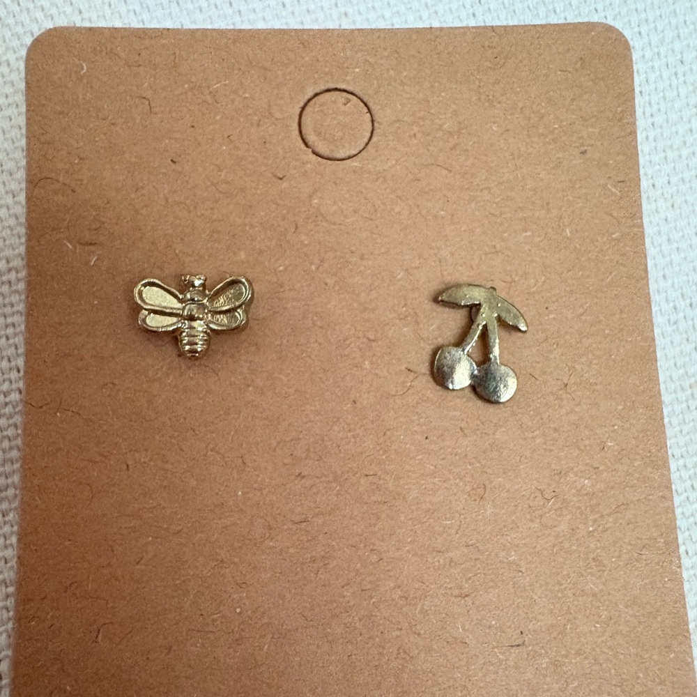 🦋Butterfly and Cherry Stud Earrings🍒